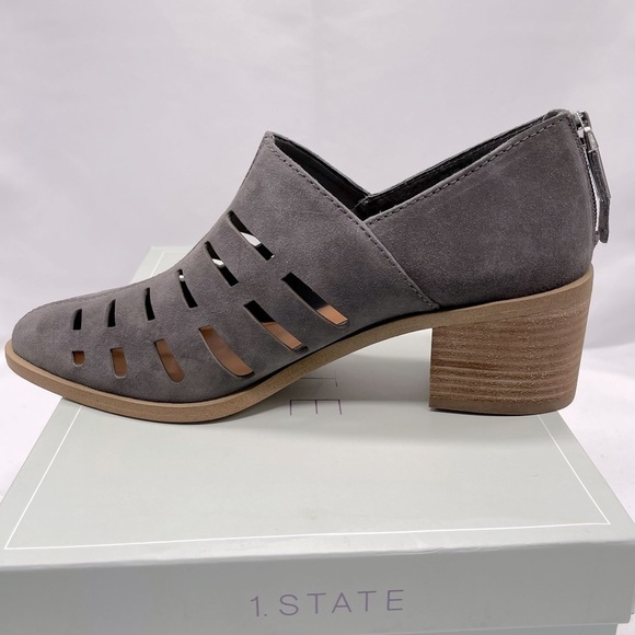 𝅺1. Slate Suede Charcoal Bootie with Cutouts Size 9M NIB - Picture 7 of 9